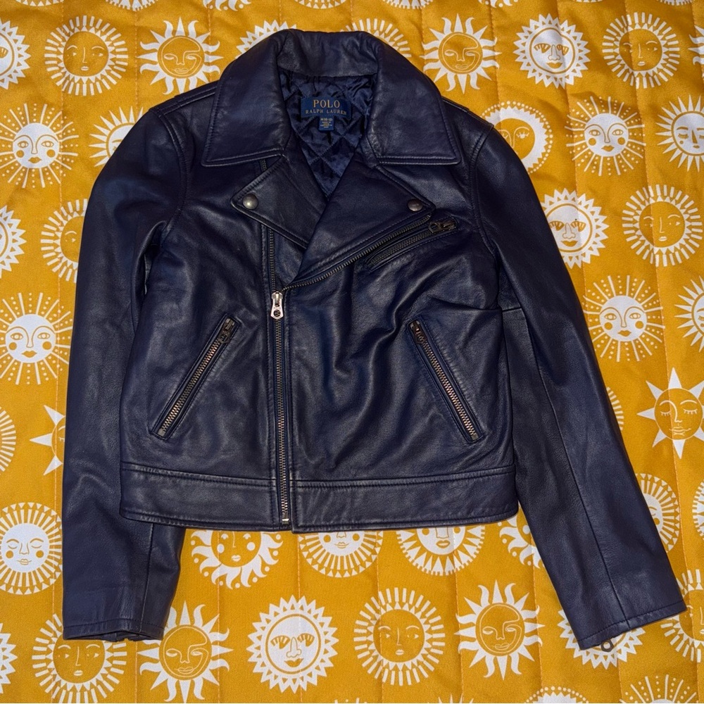 Kid’s Polo by Ralph Lauren Blue Leather Jacket
